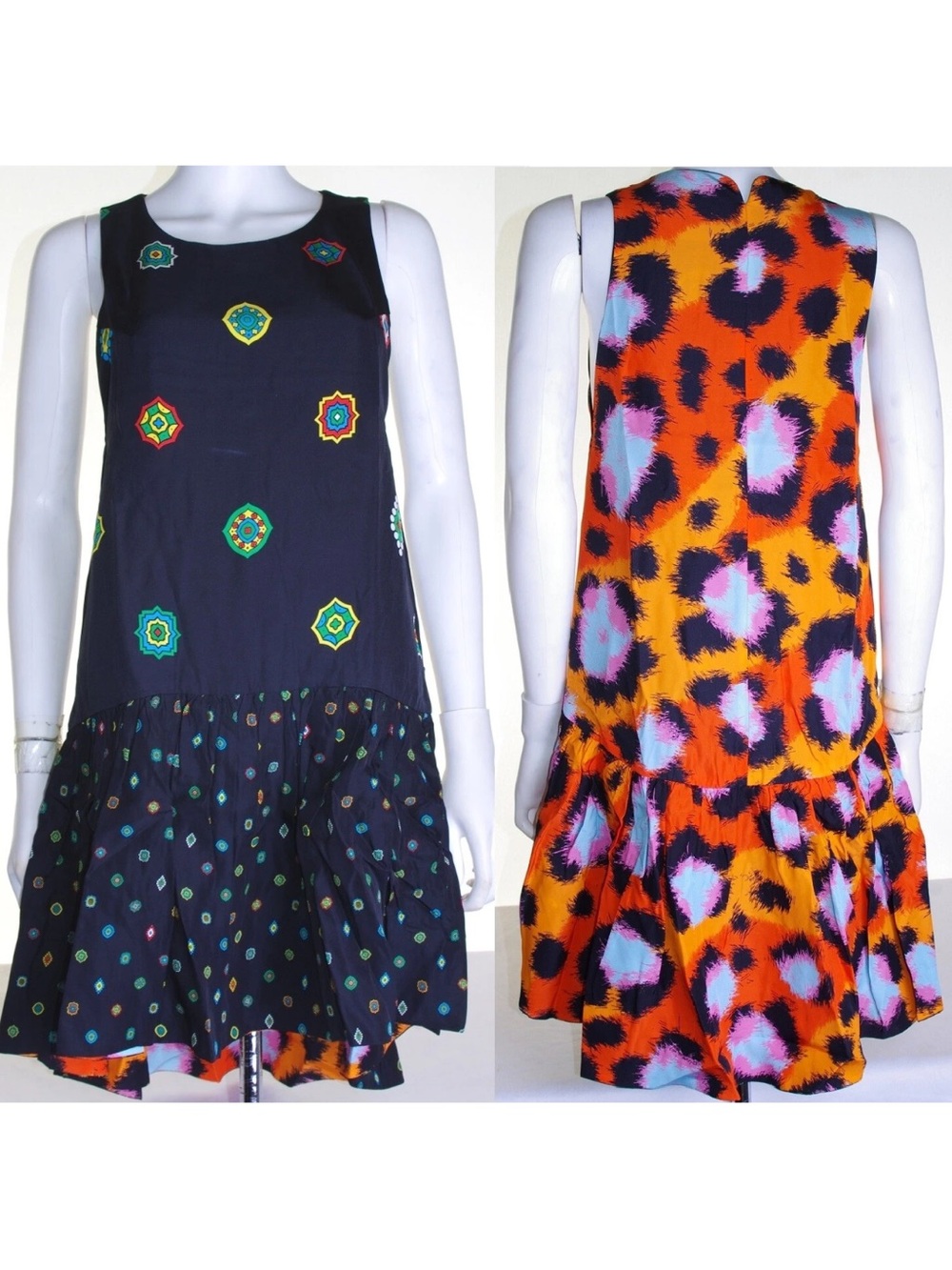 Kenzo x H & M Reversible Geometric High Low Dress Size 4 - Picture 6 of 13